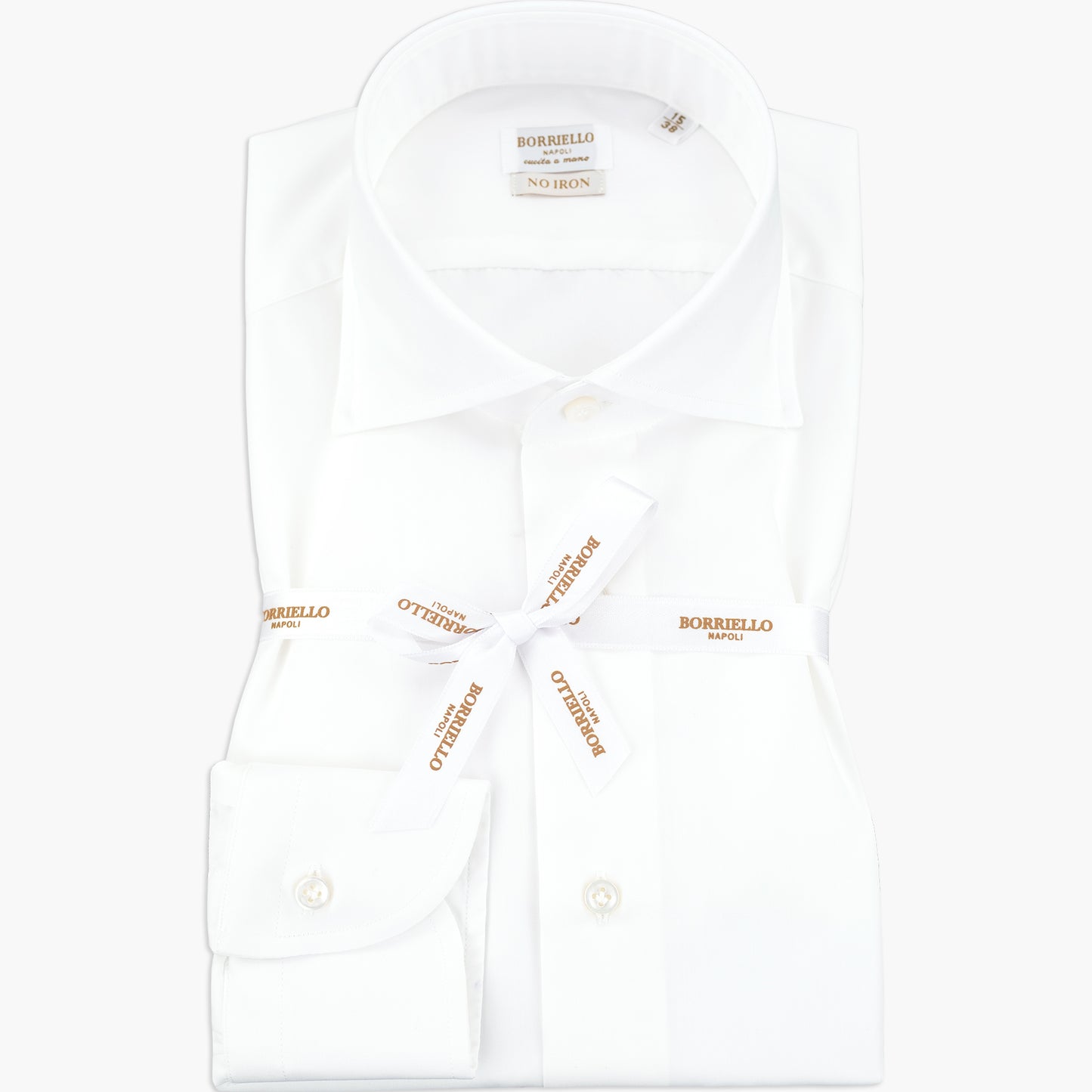 Camicia BORRIELLO Napoli Art. 21007/1 Collo Marechiaro in Cotone No Iron Bianca 2