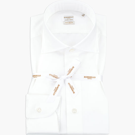 Camicia BORRIELLO Napoli Art. 21007/1 Collo Marechiaro in Cotone No Iron Bianca 2