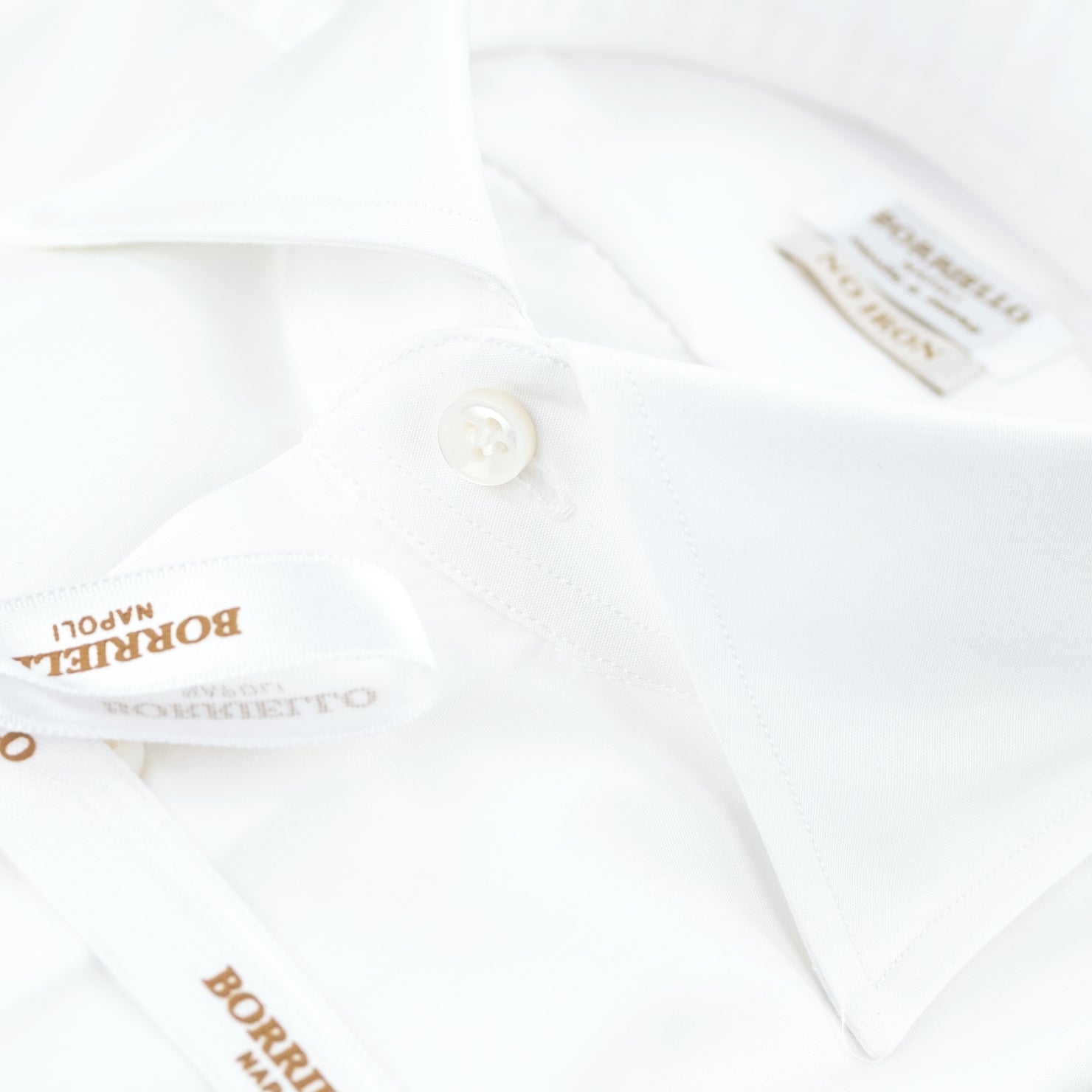 Camicia BORRIELLO Napoli Art. 21007/1 Collo Marechiaro in Cotone No Iron Bianca