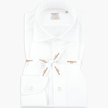 Camicia BORRIELLO Napoli Art. 21007/1 Collo Marechiaro in Cotone No Iron Bianca V26