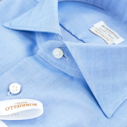 Camicia BORRIELLO Napoli Art. 21007/8 Collo Marechiaro in Cotone No Iron Oxford Celeste