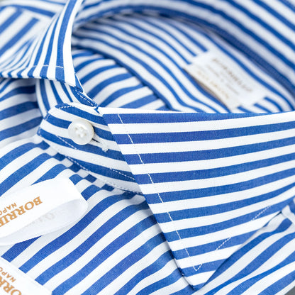 Camicia BORRIELLO Napoli Art. 21008/8 Collo Marechiaro in Cotone Righe Bianco Blu 2