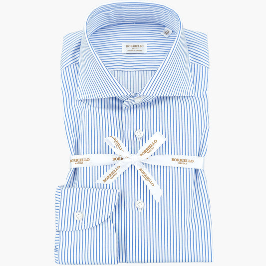 Camicia BORRIELLO Riga Blu su Fondo Bianco 2 25