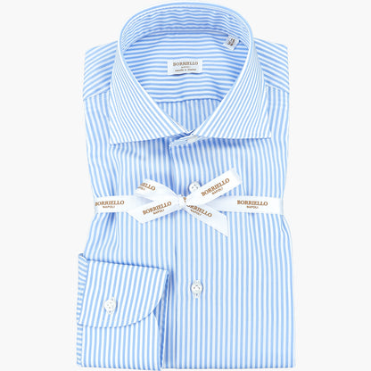 Camicia BORRIELLO Righe Bianco Celeste 25
