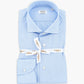 Camicia BORRIELLO in Cotone Fil-à-Fil Falso Unito Celeste