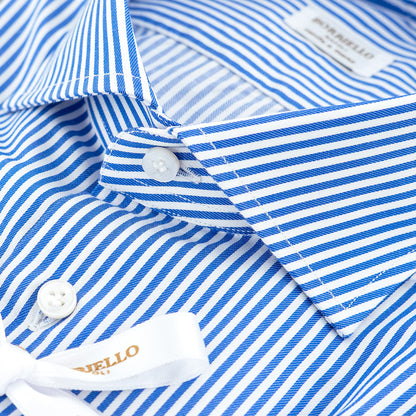 Camicia BORRIELLO in Cotone Righe Bianco Blu