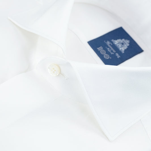 Camicia FINAMORE Napoli 1925 Modello Milano Collo Eduardo Art. 031025 A5053Z 01 in Esclusivo Royal Oxford Giza 45 170 a Due Bianca