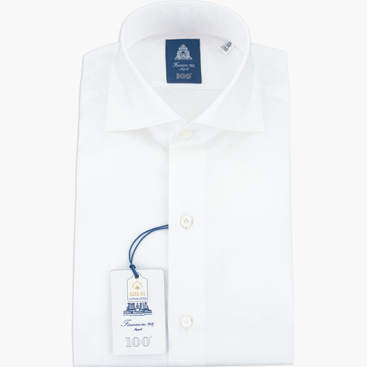 Camicia FINAMORE Napoli 1925 Modello Milano Collo Eduardo Art. 031025 A5053Z 01 in Esclusivo Royal Oxford Giza 45 170 a Due Bianca