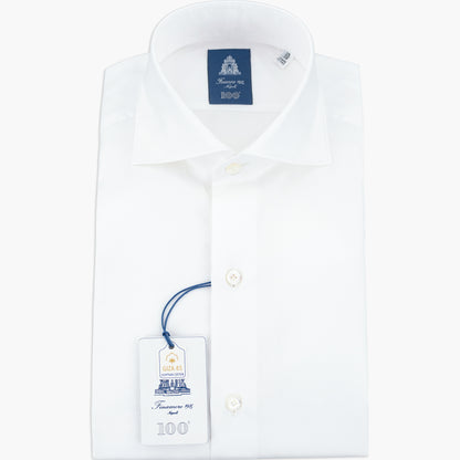 Camicia FINAMORE Napoli 1925 Modello Milano Collo Eduardo Art. 031025 A5053Z 01 in Esclusivo Royal Oxford Giza 45 170 a Due Bianca