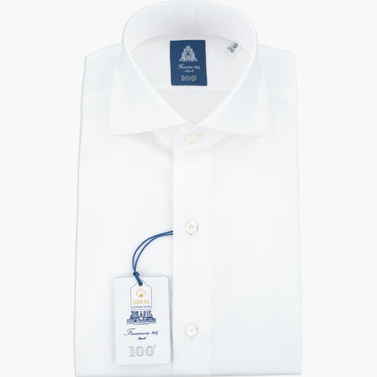 Camicia FINAMORE Napoli 1925 Modello Milano Collo Eduardo Art. 031025 A5053Z 01 in Esclusivo Royal Oxford Giza 45 170 a Due Bianca