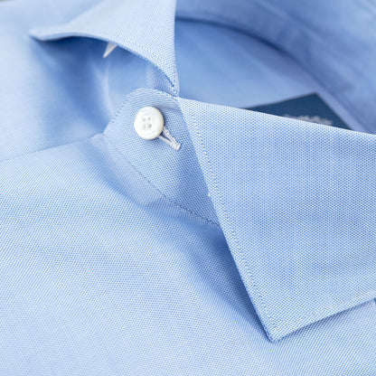 Camicia FINAMORE Napoli 1925 Modello Milano Collo Eduardo Art. 031025 A50 53Z in Esclusivo Royal Oxford Giza 45 170 a Due Celeste