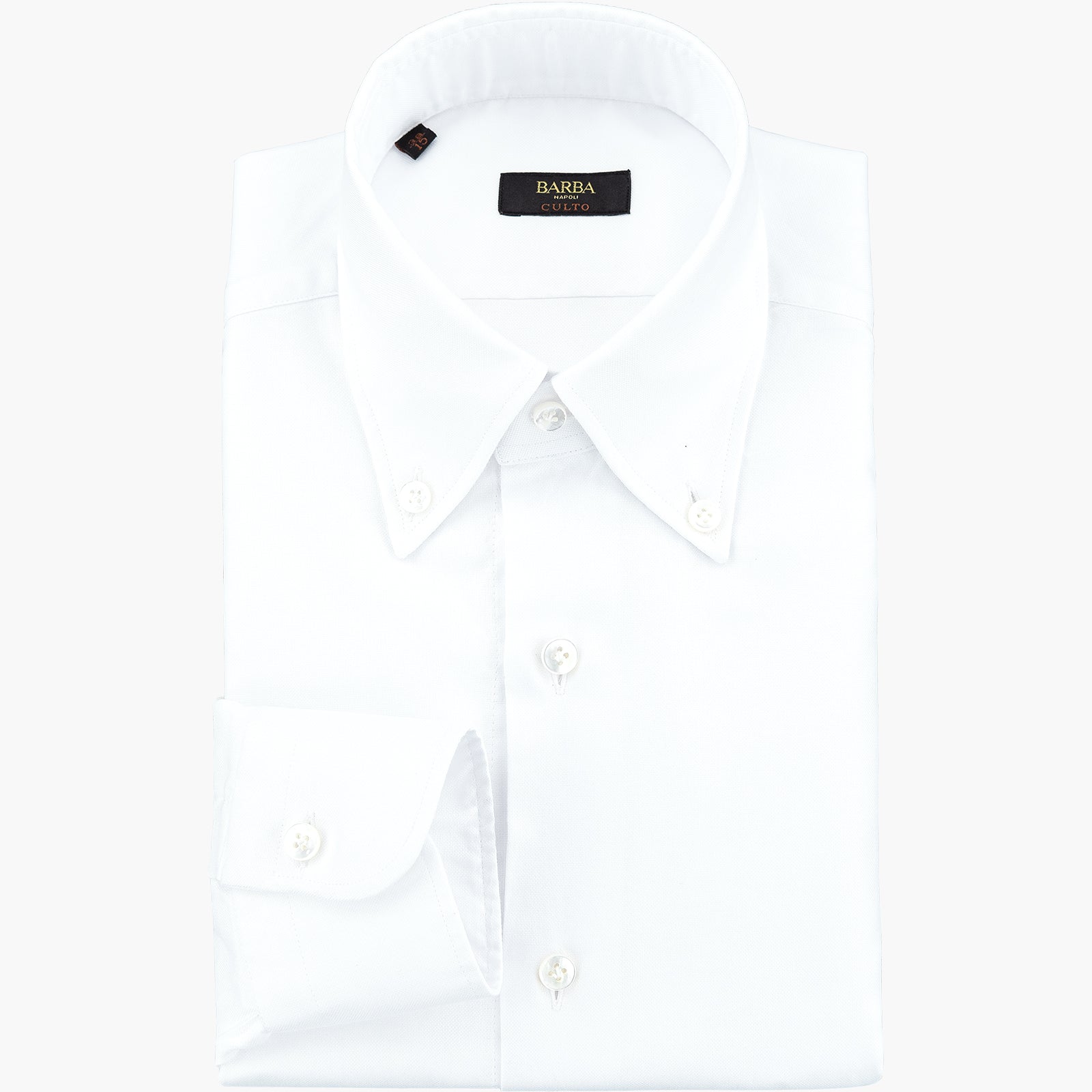 Camicia BARBA Napoli Culto Art. 1U24P0144070U in Cotone Oxford Button Down Bianca