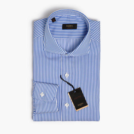 Camicia Uomo BARBA Napoli Culto Art. P0154083U Righe Bianco Azzurro