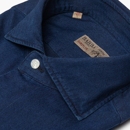 Camicia Uomo BARBA Napoli Dandy Life Art. P0157252U in Cotone Denim Scuro