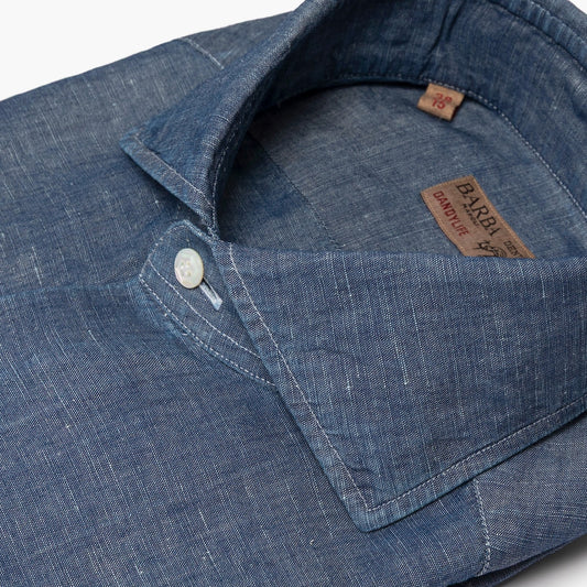 Camicia Uomo BARBA Napoli Dandylife Art. P0154253U in Cotone Denim Chambray