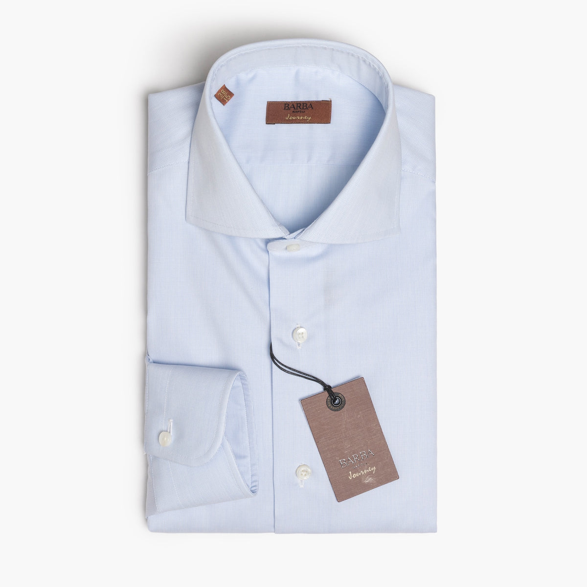 Camicia Uomo BARBA Napoli Journey Art. PZ8540U in Puro Cotone Celeste