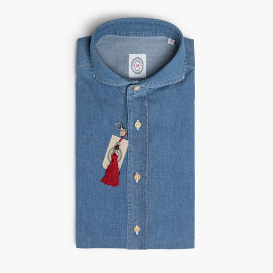 Camicia Uomo BOLZONELLA Buell DEN45  Col. 01 in Cotone Twill Soft Stretch Denim Medio