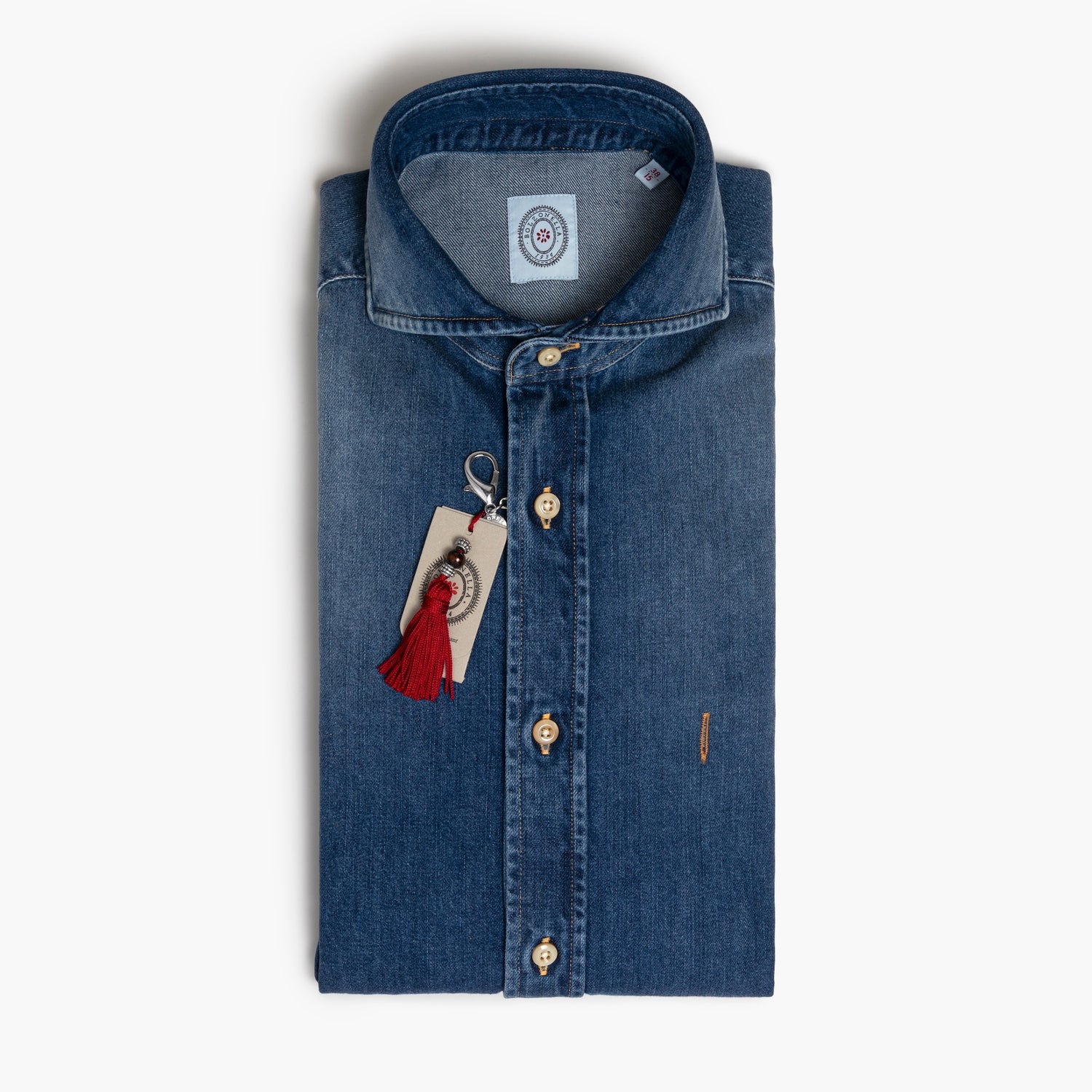 Camicia Uomo BOLZONELLA Katana DEN73 Col. 01 in Puro Cotone Denim