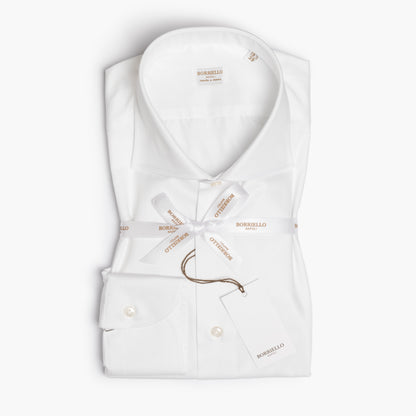 Camicia Uomo BORRIELLO Art. 1401/2 Collo Marechiaro in Cotone Twill Bianca