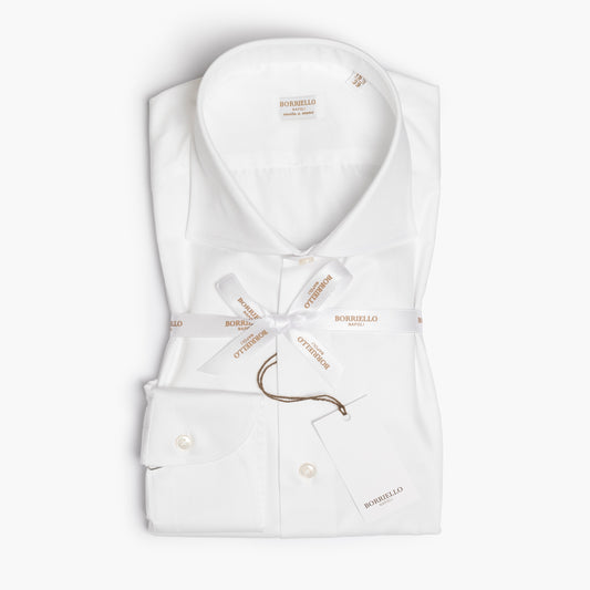 Camicia Uomo BORRIELLO Art. 1401/2 Collo Marechiaro in Cotone Twill Bianca