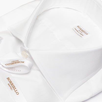 Camicia Uomo BORRIELLO Art. 1401/2 Collo Marechiaro in Cotone Twill Bianca