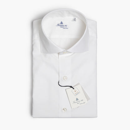 Camicia Uomo FINAMORE Napoli 1925 Modello Milano in Esclusivo Cotone Giza 45 170 a 2 Bianca Art. 840610 C0239 Collo Eduardo