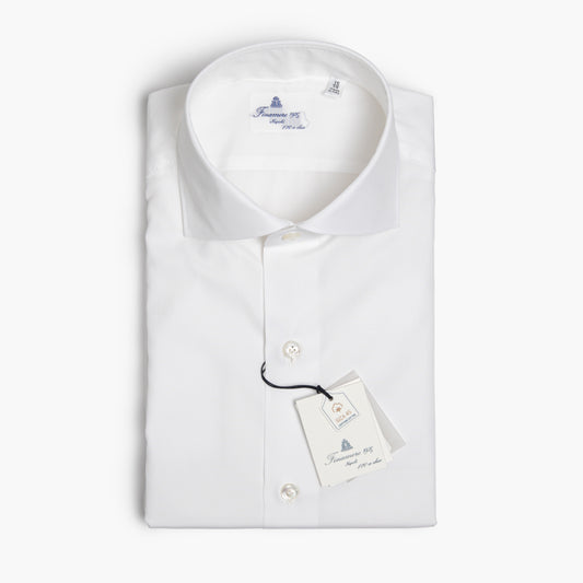 Camicia Uomo FINAMORE Napoli 1925 Modello Milano in Esclusivo Cotone Giza 45 170 a 2 Bianca Art. 840610 C0239 Collo Eduardo