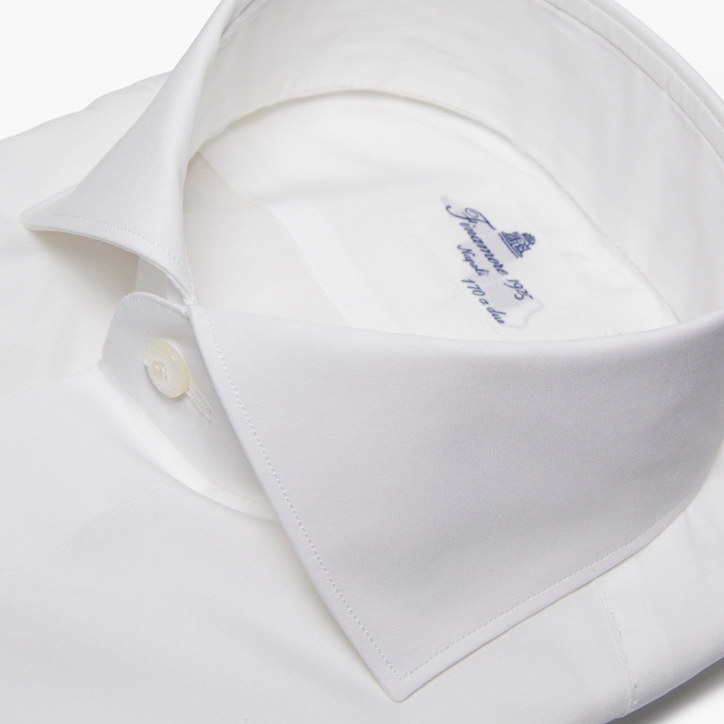 Camicia Uomo FINAMORE Napoli 1925 Modello Milano in Esclusivo Cotone Giza 45 170 a 2 Bianca Art. 840610 C0239 Collo Eduardo