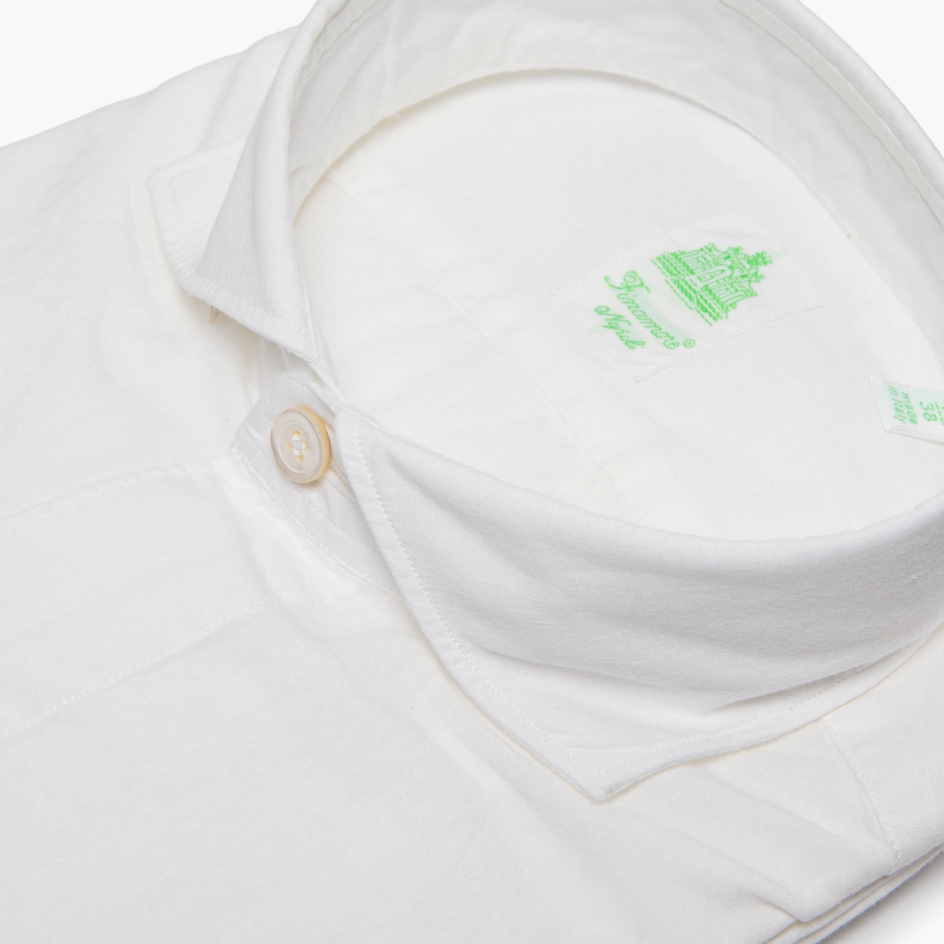 Camicia Uomo FINAMORE Napoli 1925 Modello Tokyo in Lino e Cotone Bianca Art. P4049 Collo Achille