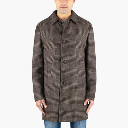 Cappotto PALTÒ Alfredo PDG MAL Principe di Galles su Fondo Marrone