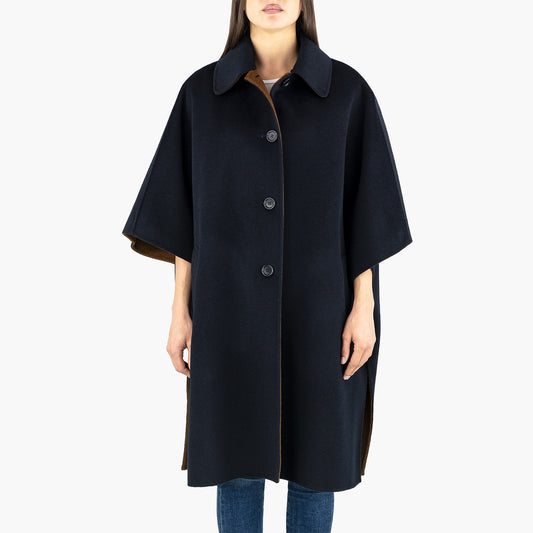 Cappotto Mantella ASPESI in Lana Double Blu Marrone
