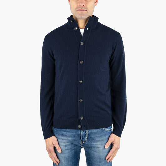 Cardigan KANGRA in Lana e Cachemire Blu Navy 25