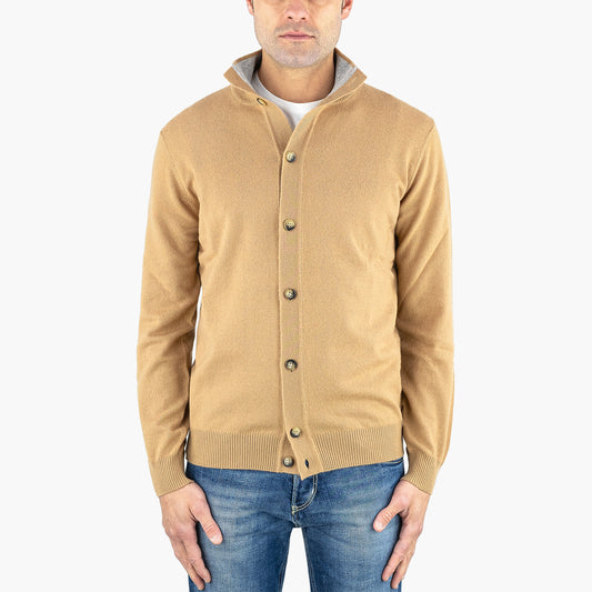 Cardigan KANGRA in Lana e Cachemire Cammello 25