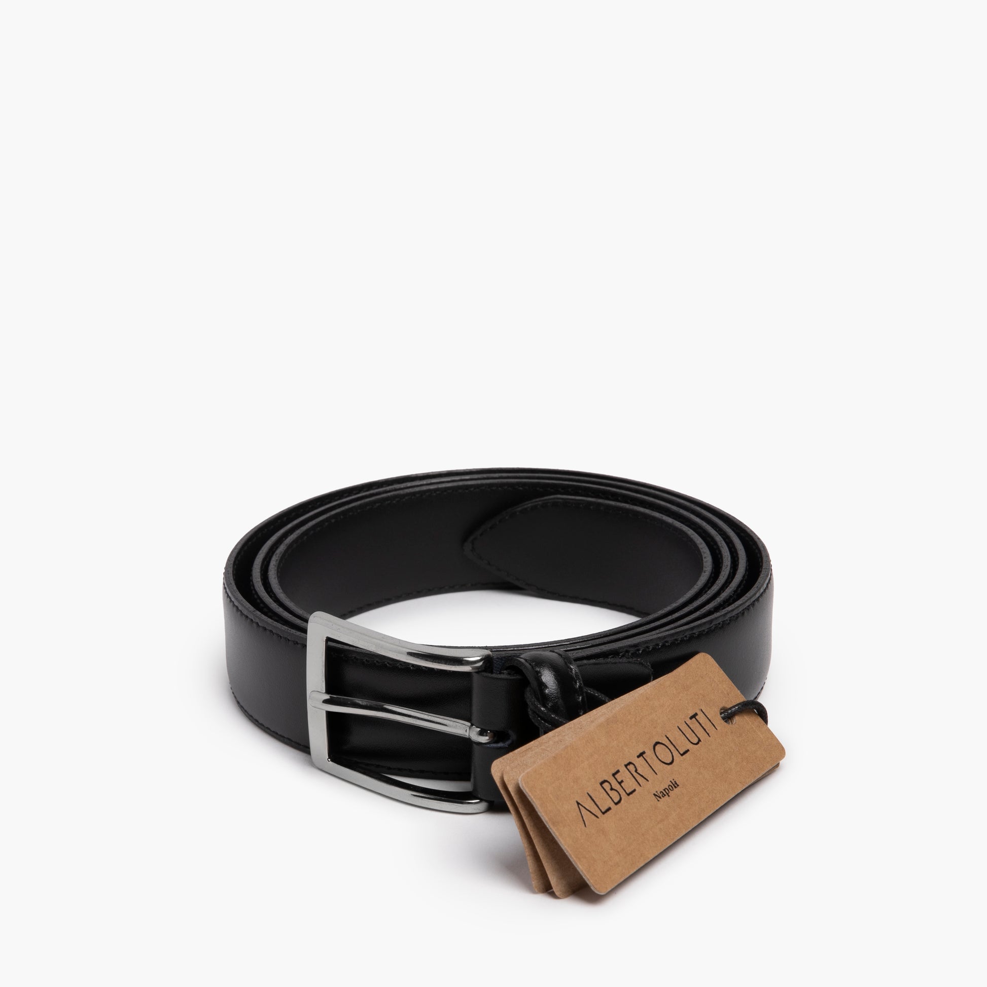 Cintura ALBERTO LUTI in Pelle Liscia Nera