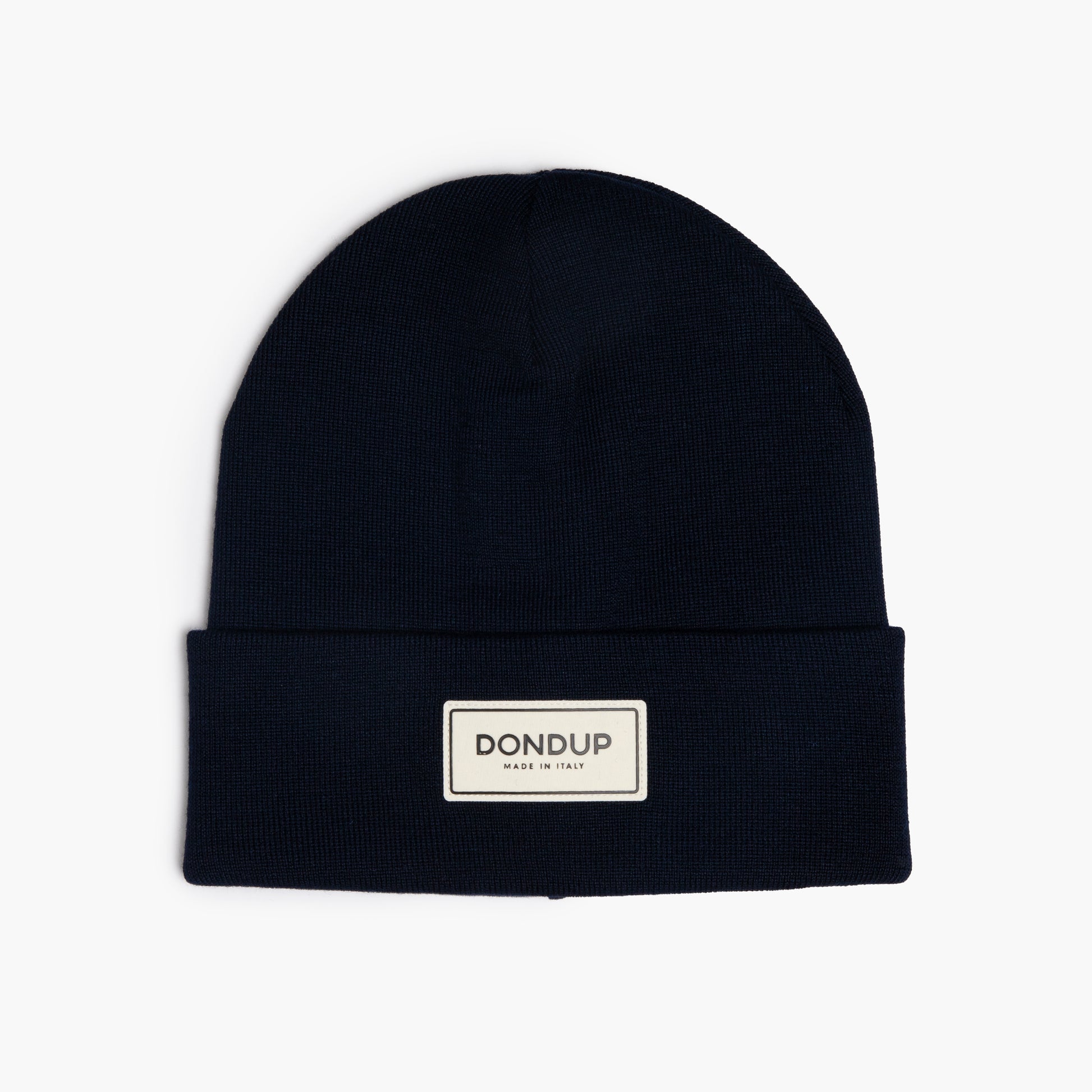 Cuffia DONDUP in Lana Tecnica con Logo Blu Scuro