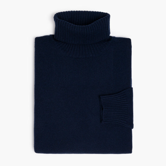 Dolcevita KANGRA in Lana e Cachemire Blu Navy