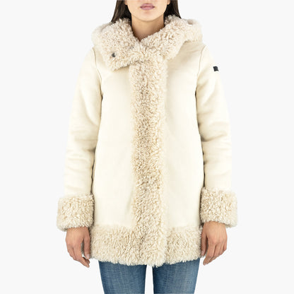 Eco Montone Reversibile RRD Lamb Hood Wom Jkt Sand