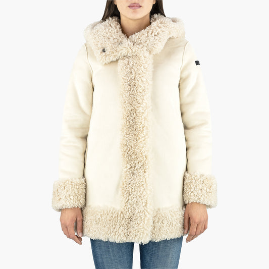 Eco Montone Reversibile RRD Lamb Hood Wom Jkt Sand