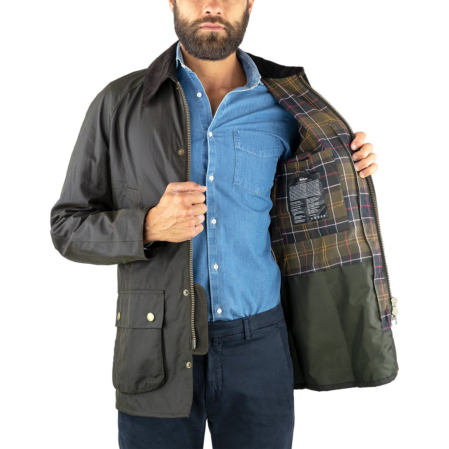 Giacca Cerata BARBOUR Ashby Wax Jacket Olive LATTANZI UOMO DONNA