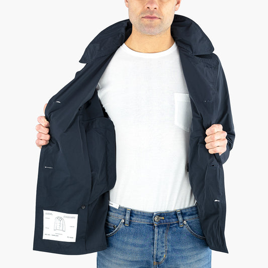 Giacca Doppiopetto ASPESI Hopper Light in Nylon Blu Navy