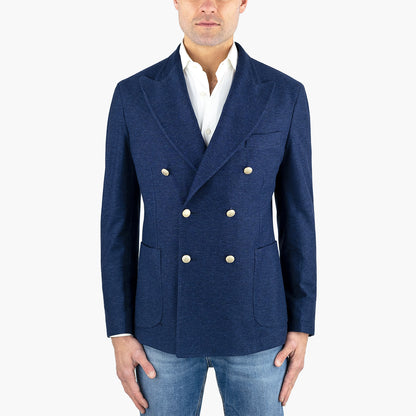 Giacca Doppiopetto BARBA Napoli Dynamic in Cotone Blu