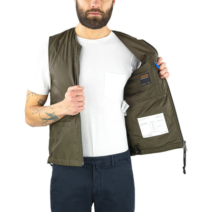 Gilet ASPESI Minimo in Nylon Giapponese Verde Militare