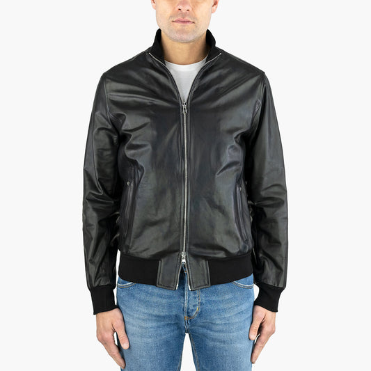 Giubbino BARBA Napoli Fox in Pelle Nero