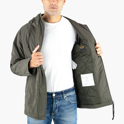 Giubbotto Parka Corto Kai in Tessuto Tecnico Verde Militare 2