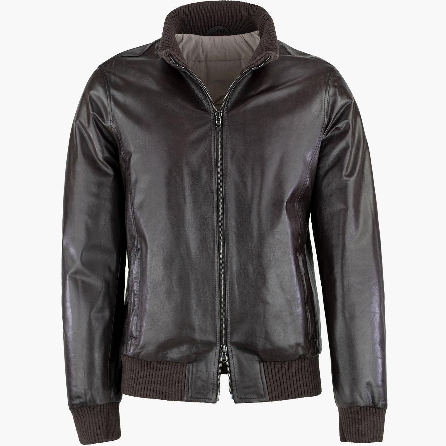 Giubbotto BARBA Napoli Fox 51210 in Pelle Col. 29 Testa di Moro