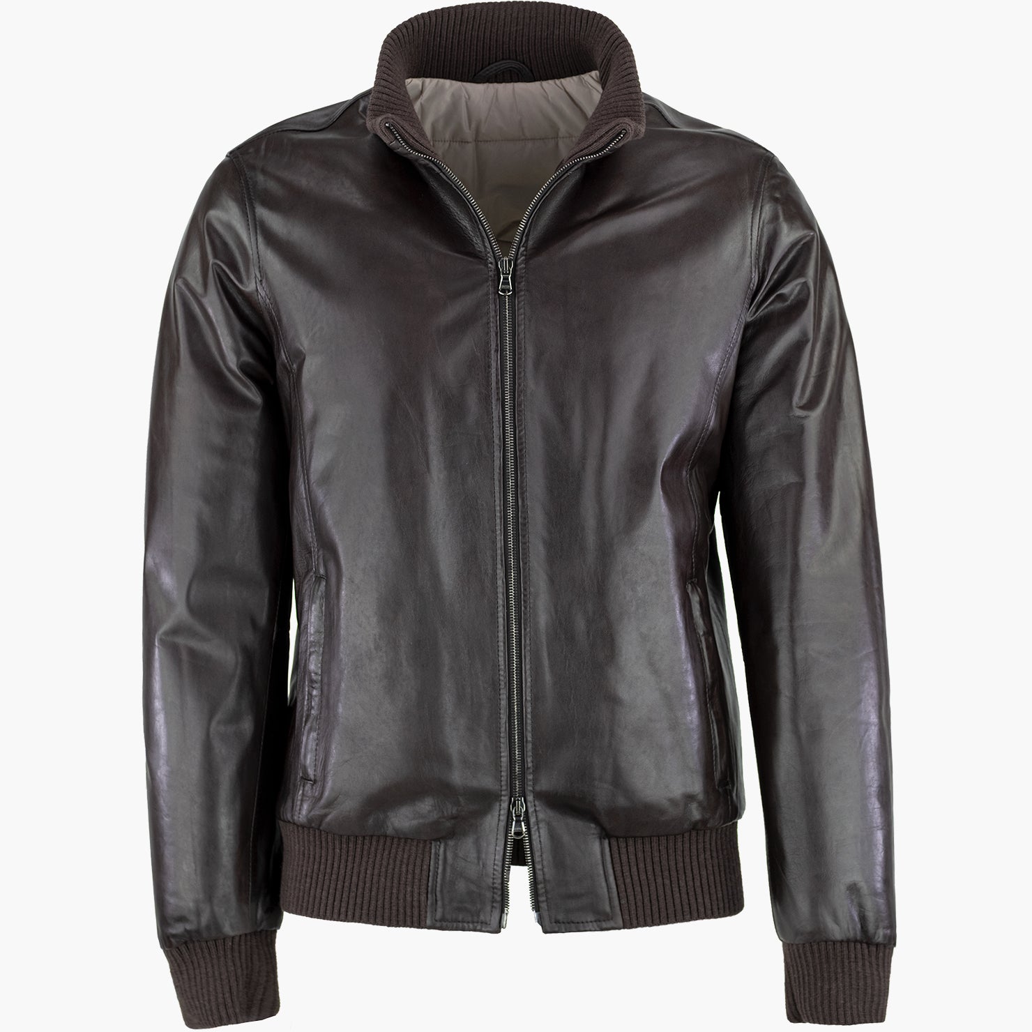 Giubbotto BARBA Napoli Fox 51210 in Pelle Col. 29 Testa di Moro