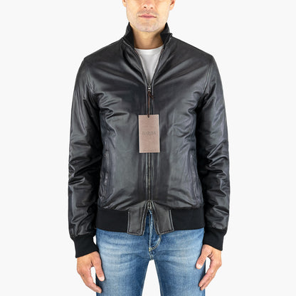 Giubbotto BARBA Napoli in Pelle Nero