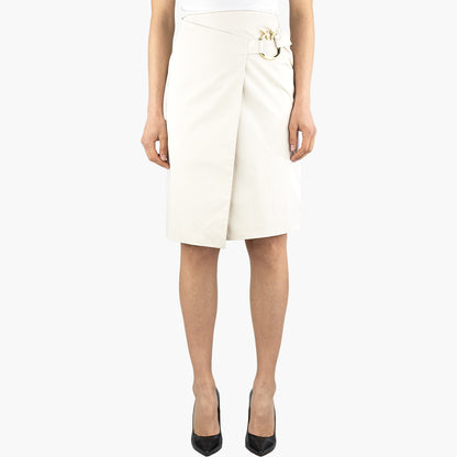 Gonna PINKO Eurito in Raso Tecnico con Fibbia Beige Chiaro