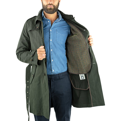 Impermeabile L'IMPERMEABILE Gilberto Peach Cot Verde Scuro