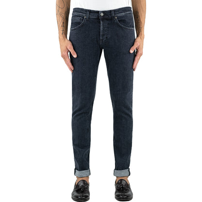 Jeans DONDUP George UP232 in Denim Stretch Organico Nero Lavato